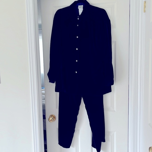 Laura Ashley velvet coord. Shirt and pants. Vintage circa 1990 - Picture 1 of 7